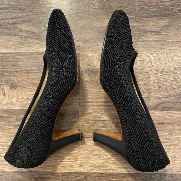 Ferragamo Black Woven Heels - Picture 8 of 10